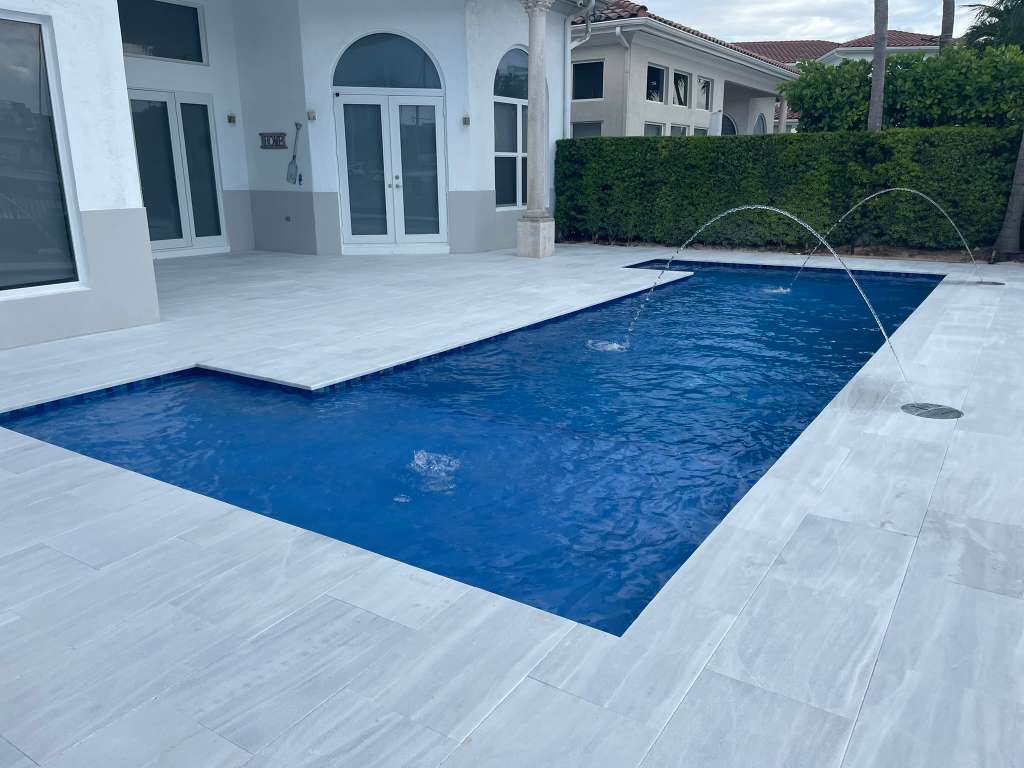 Spa addition with water features in Weston FL